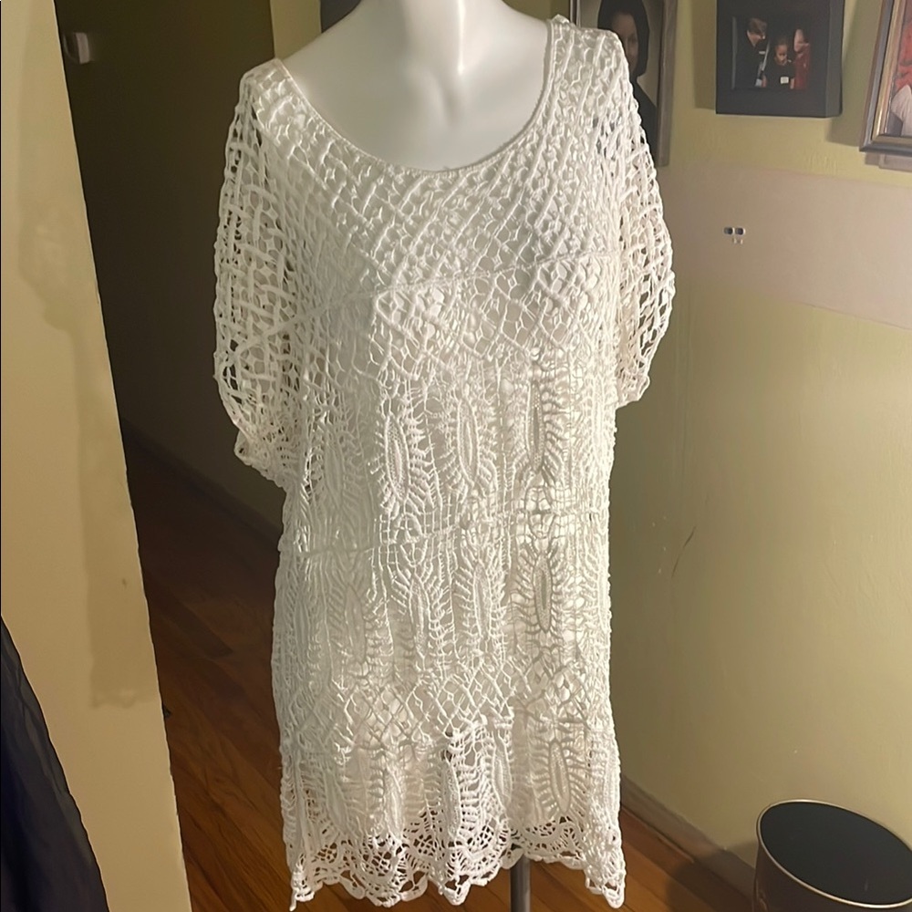 Ruff Hewn White Net Swim Cover Up